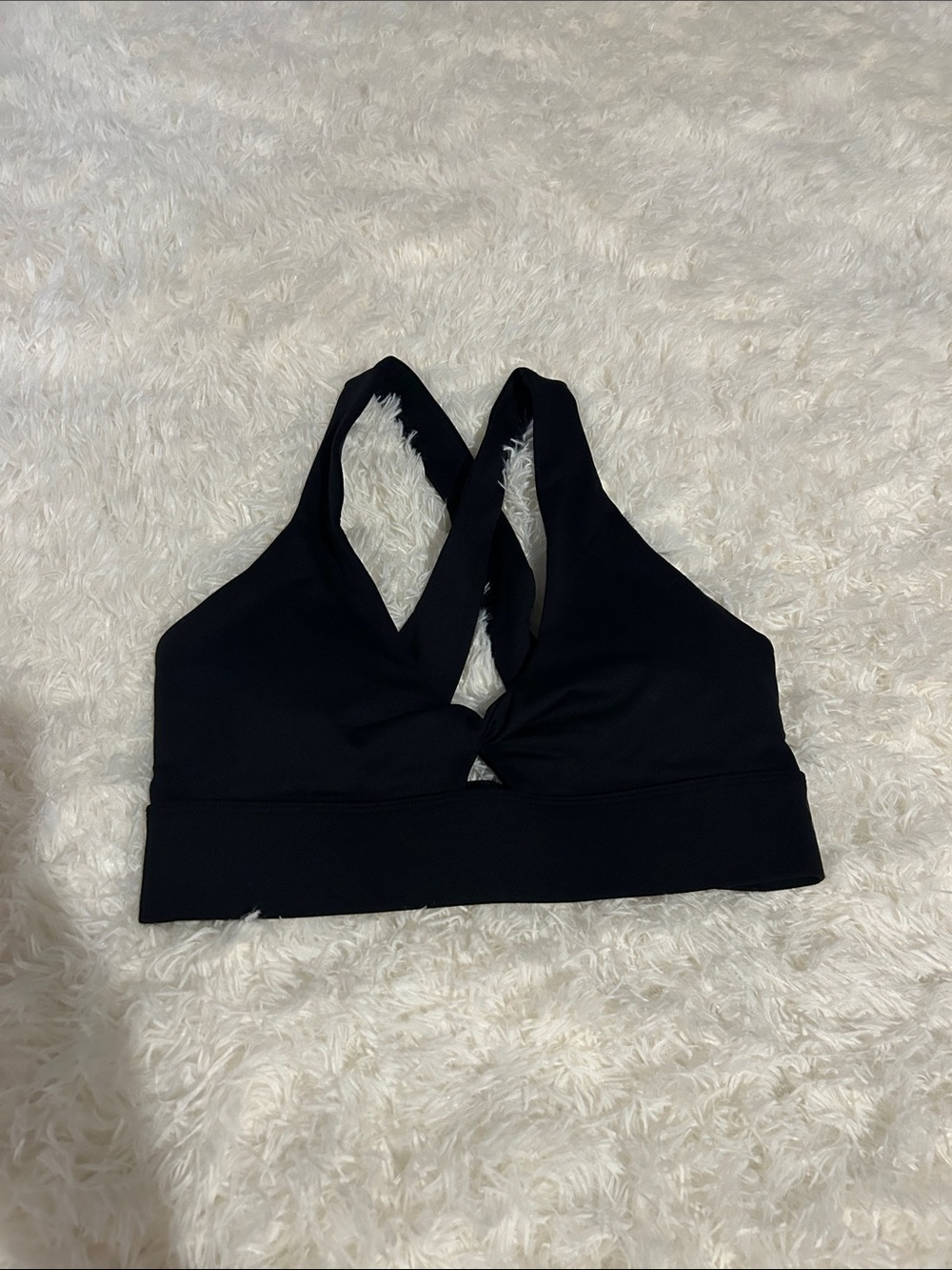 Black Twist-Front Sports Bra
